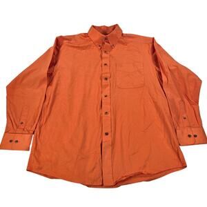 Ariat Orange Western Long Sleeve Button Up Work Shirt Men's Size XL‎